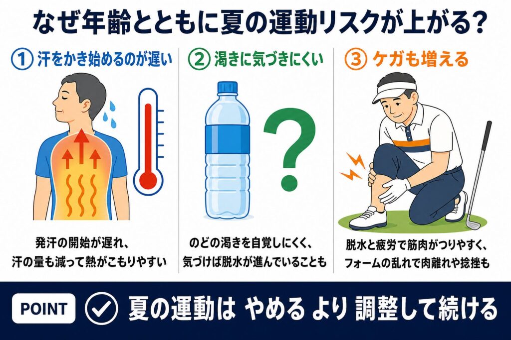 年齢とともに上がる運動リスクとは?