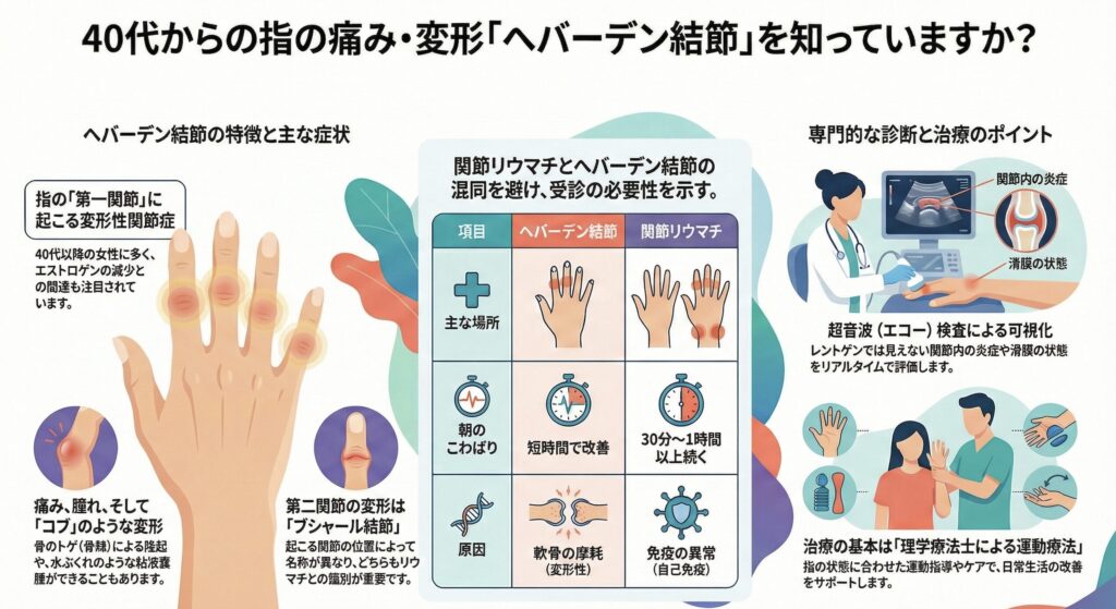 40代からの指の痛み・変形「へバーデン結節」を知っていますか？
