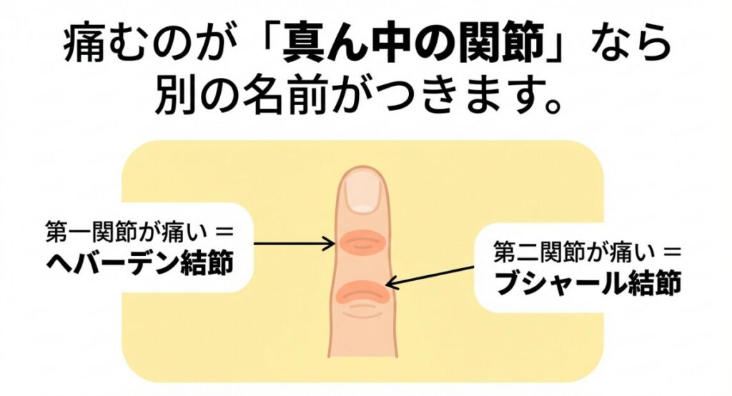 へバーデン結節とブシャール結節の違い