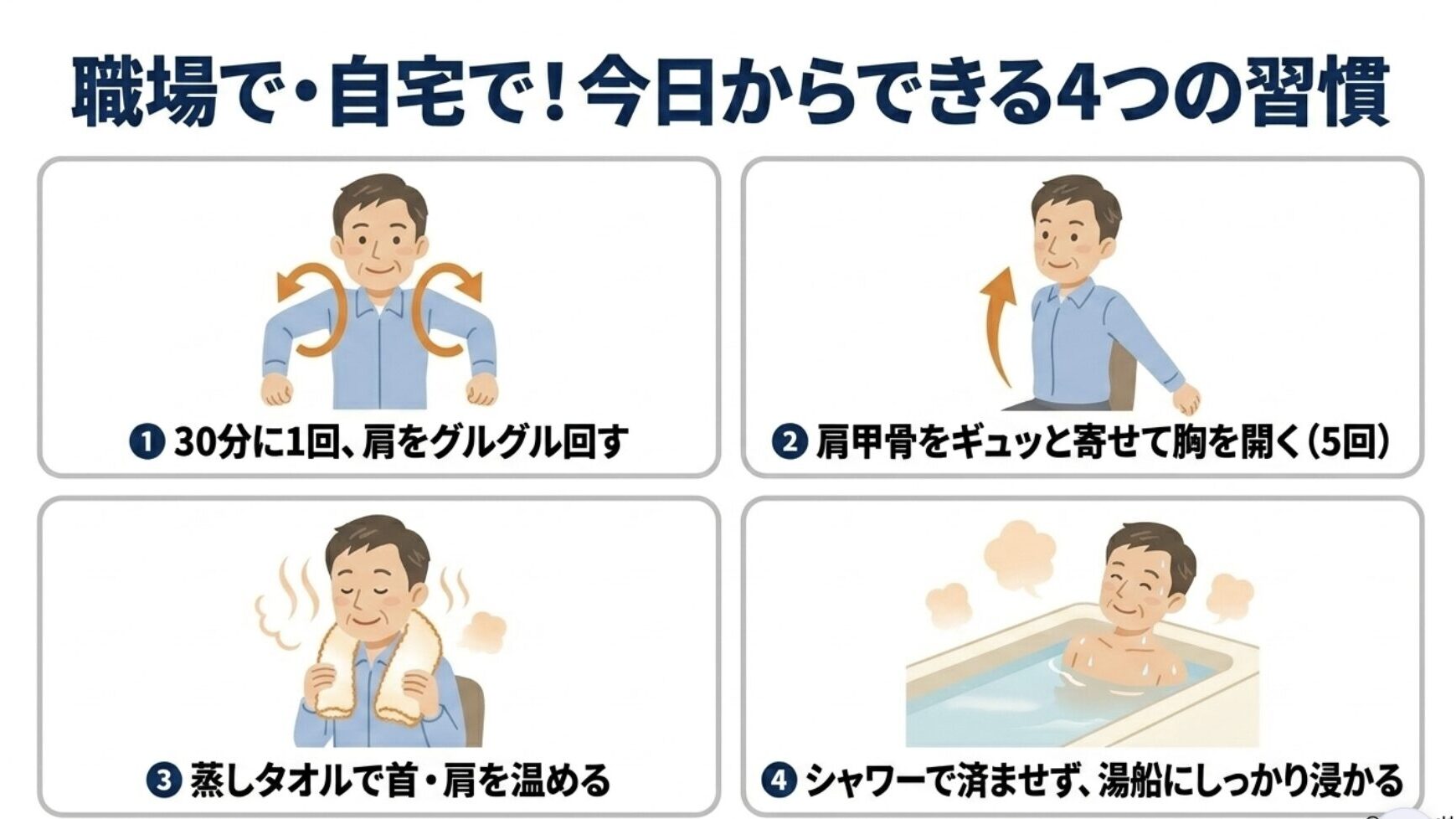 職場・自宅でできる４つのセルフケア