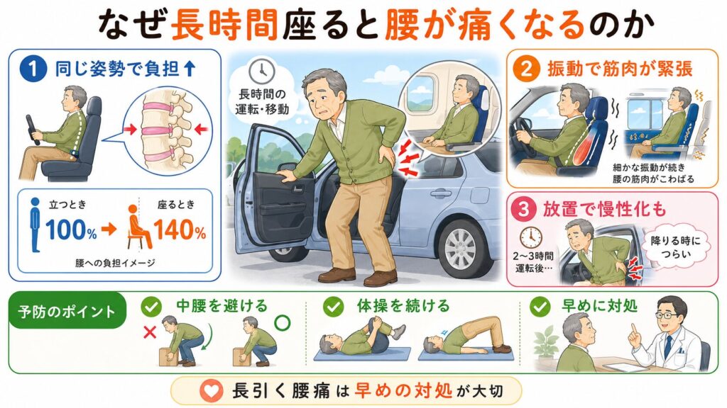 なぜ長時間座ると腰が痛くなるのか？