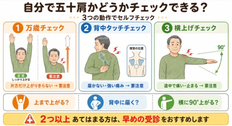 自分で五十肩かどうかチェックできる?
