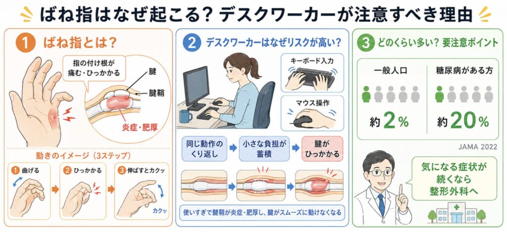 ばね指はなぜ起こる？デスクワーカーが注意すべき理由