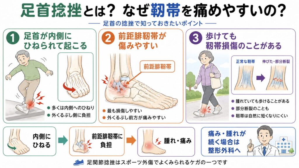 捻挫で靱帯を痛めやすい理由