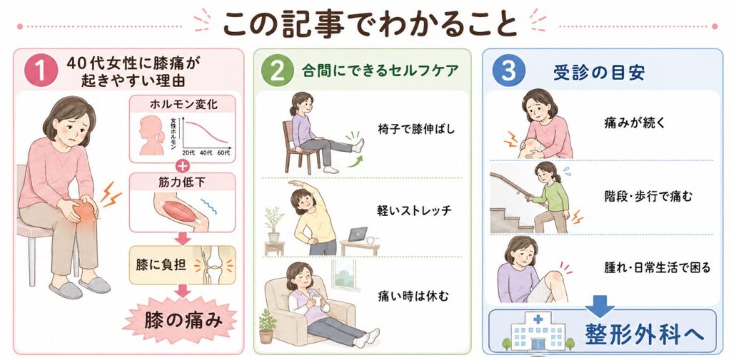 この記事でわかる40代の膝痛の原因