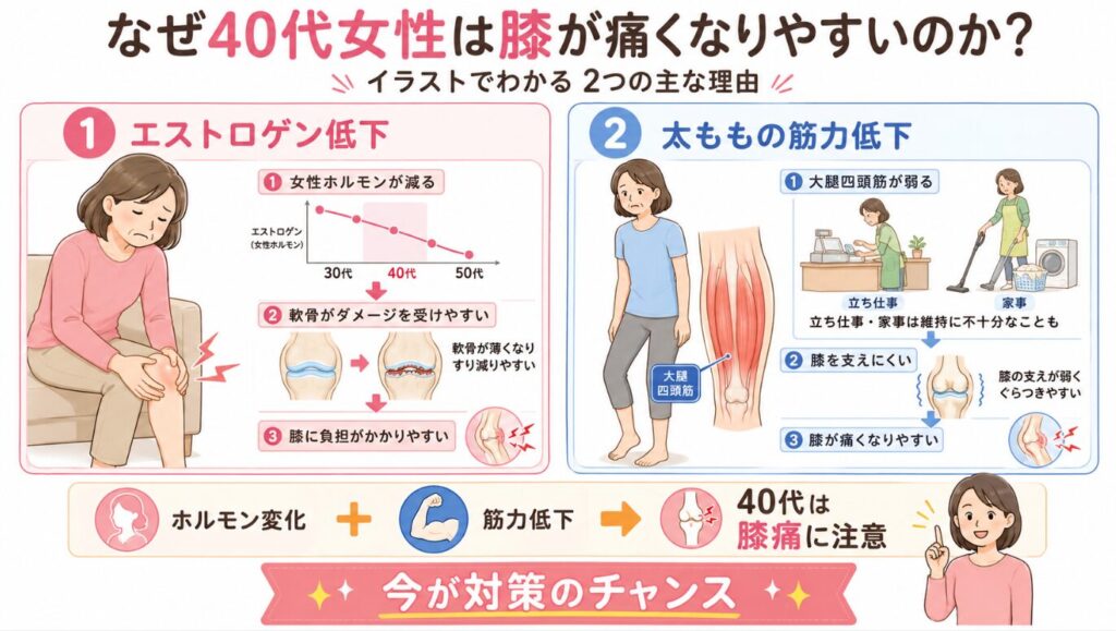 なぜ40代女性は膝が痛くなりやすいのか?