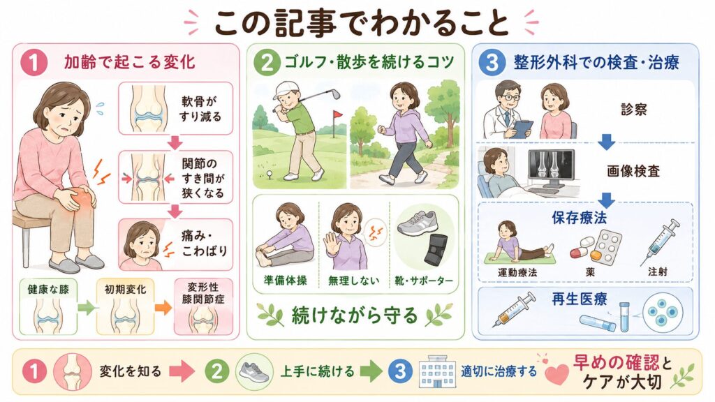 この記事でわかる膝痛についてのまとめ