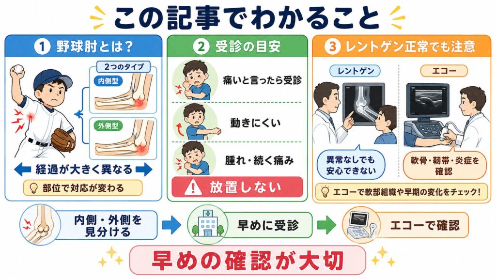 この記事でわかる、野球肘について