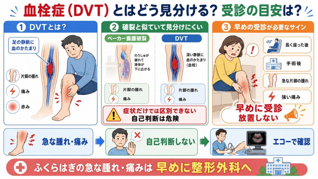 血栓症とベーカー嚢腫の判断はできる?