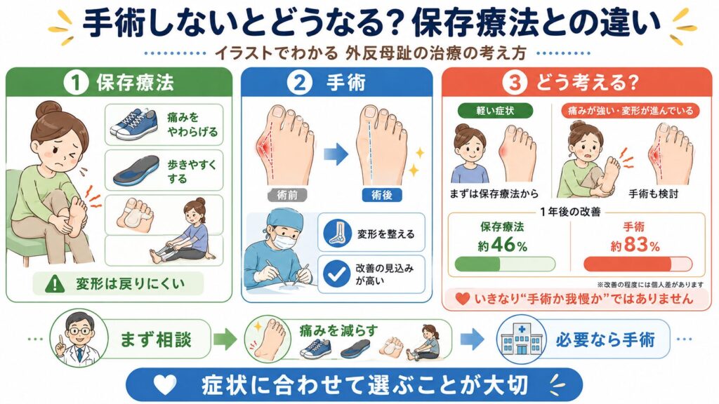 手術と保存療法の違いについて